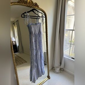 Floral maxi dress with tie adjustable straps